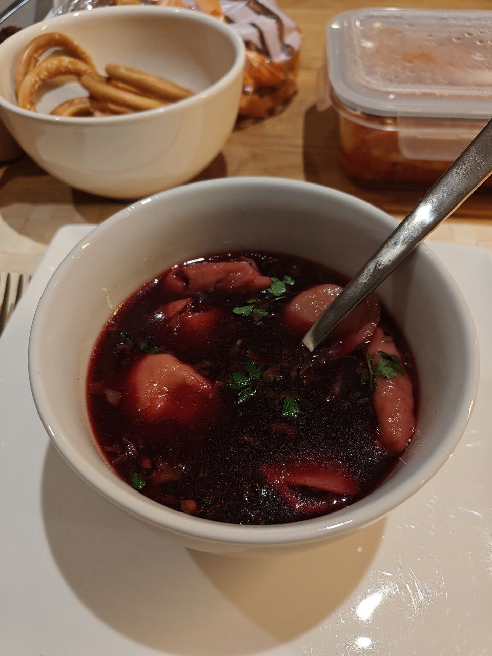 Borscht - beet soup.