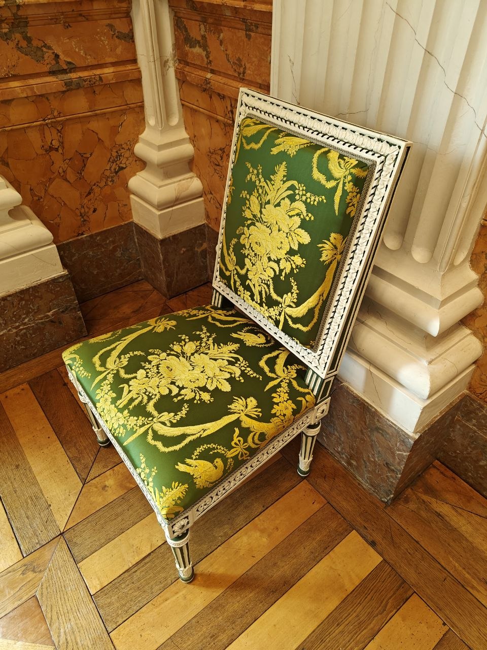 Green chair.