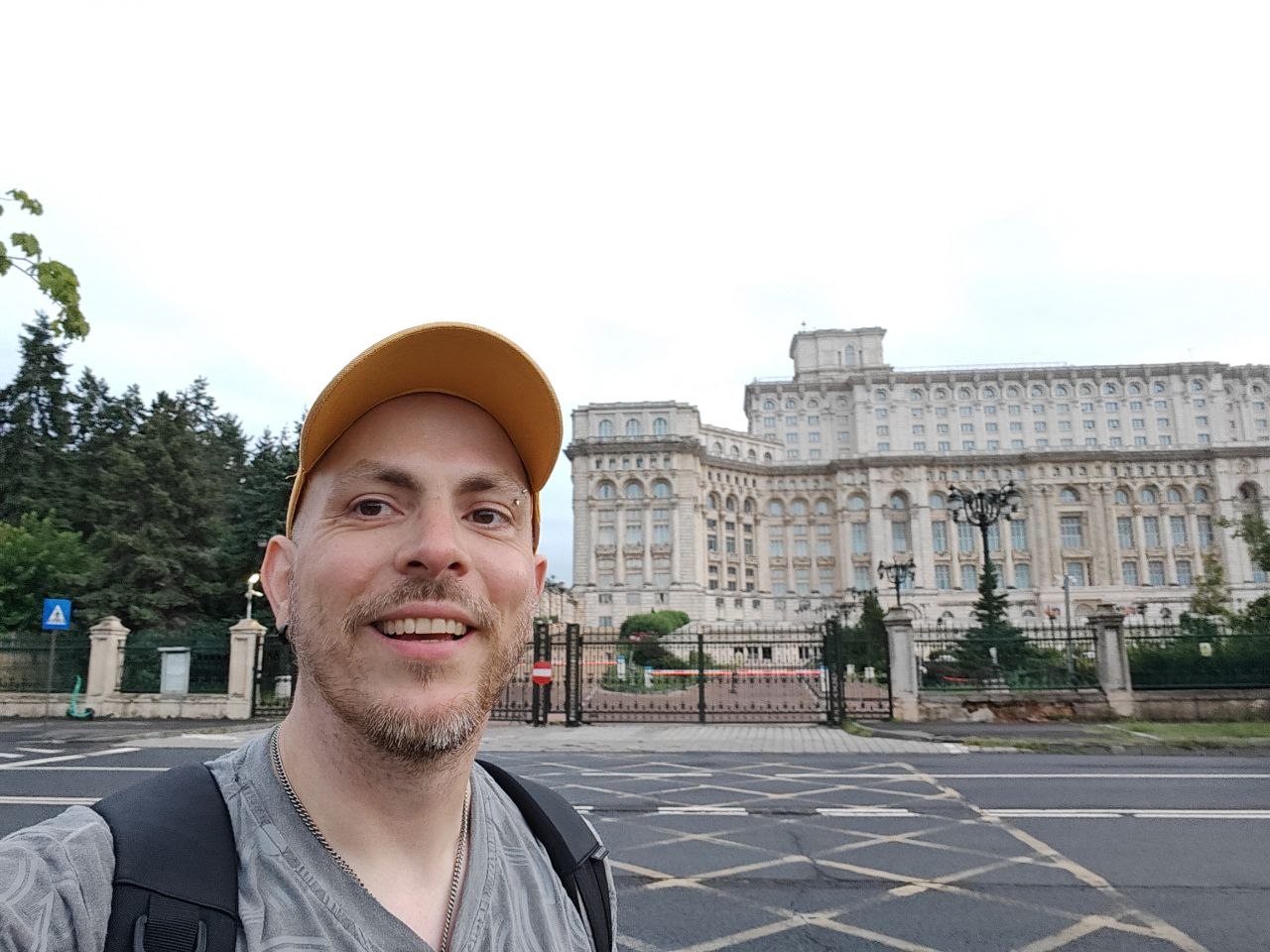in front of the Palace of the Parliament, Bucharest